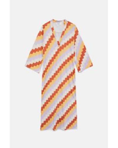 Compañía Fantástica Vestido túnica impresa en zigzag - Naranja
