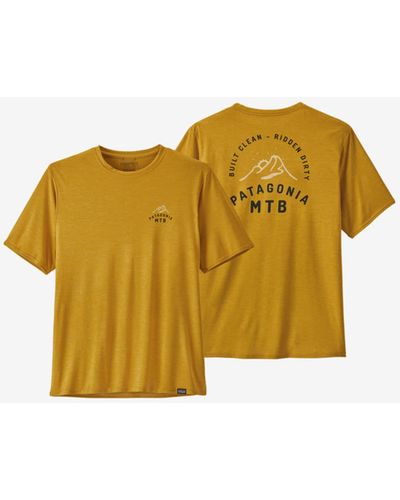 Patagonia Camiseta Cap Cool Daily Graphic Mtb Hawk Gold X Dye - Giallo