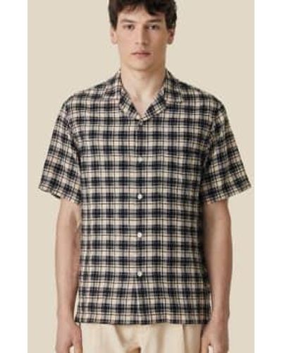 Portuguese Flannel Trail Vacation Checked Shirt S - Black