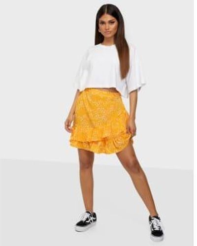Vero Moda Vmsaga Hw Frill Skirt Wvn Ga - Multicolore