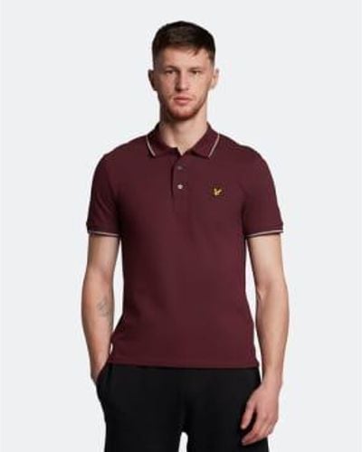 Lyle & Scott Sp1524Vog Tipped Polo Shirt In Burgundy - Rosso