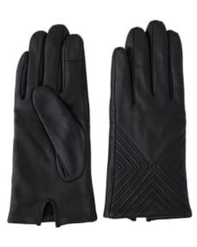 Pieces Nava Leather Smart Gloves L - Black