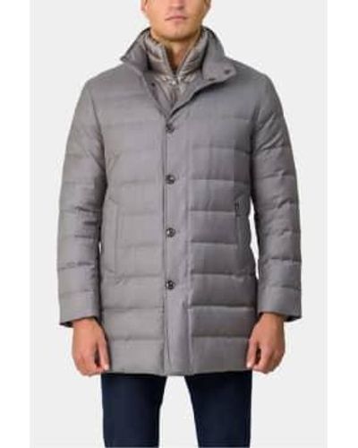 Montecore Longline Hi Tech Laminated Fabric Down Padded Coat In Light F05Mucx505 - Grigio