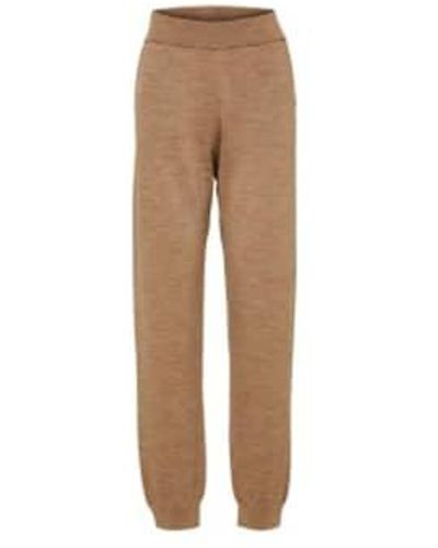 SELECTED Sandra Knitted Trouser Camel - Natural