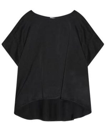 Cashmere Fashion Crossley Silk Mix Blous Hirt Sirlen Short Arm S / Schwarz - Black