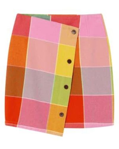 Thinking Mu | Art Blanket Mila Skirt Multi 38 - Pink