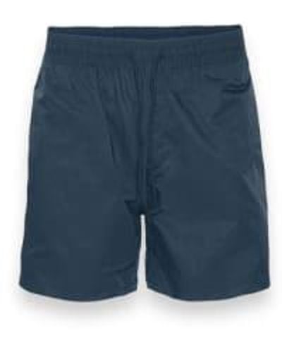 COLORFUL STANDARD Shorts natation recyclés bleu à essence