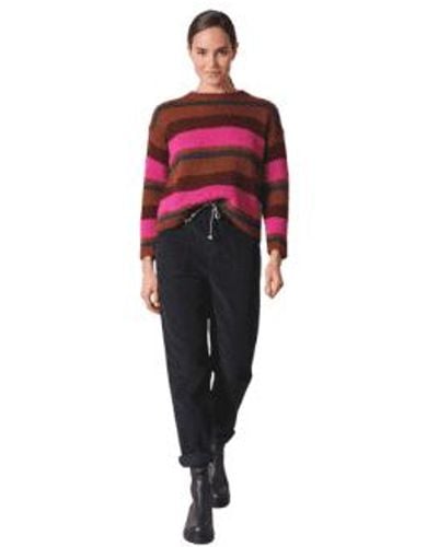 indi & cold Indi And Cold Striped Jersey Jumper In Fuschia From - Rosso