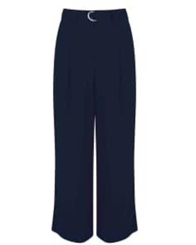 French Connection Elkie Twill Wide Leg Pants - Blue