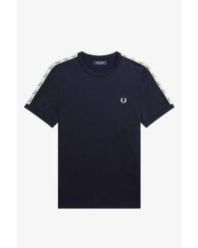 Fred Perry Taped ringer t-shirt m4620 - Blau