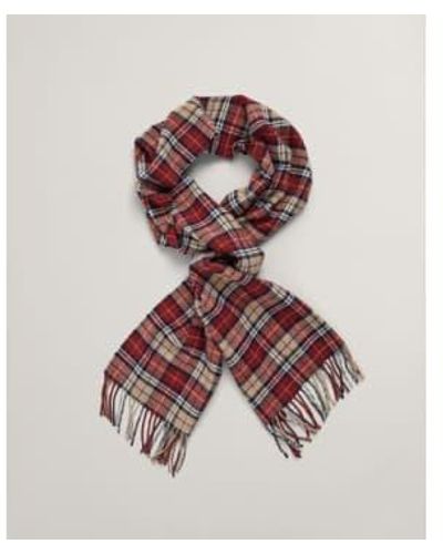 GANT Plumped Multi Check Scarf 9920204 604 - Red