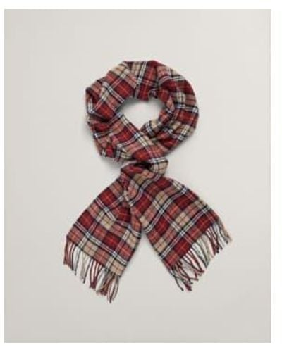 GANT Plumped Multi Check Scarf 9920204 604 One Size - Red