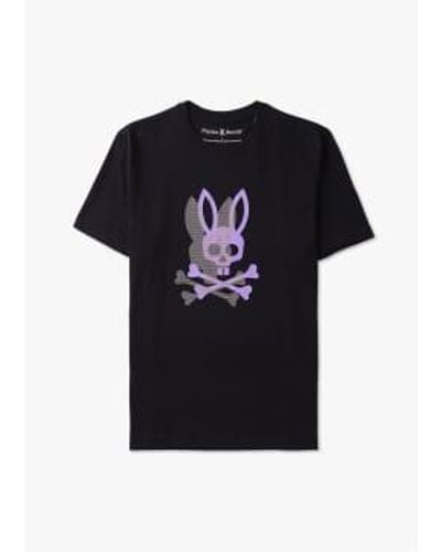 Psycho Bunny Herren-t-shirt "chicago hd dotted graphic" in schwarz