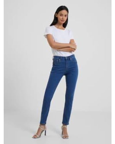 French Connection Estirable suave alto aumento jeans flacos-medios jeans-74qzq - Azul