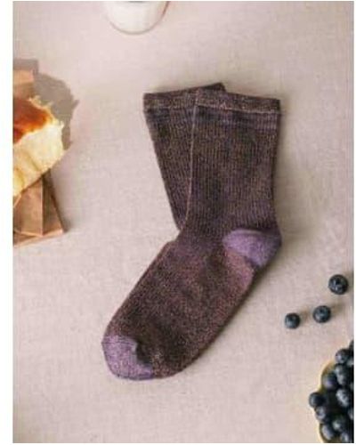 Des Petits Hauts Maloe Socks Blueberry - Marrone