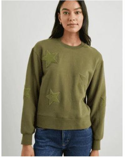 Rails Sonia Star Sweatshirt Olive Xs - Green