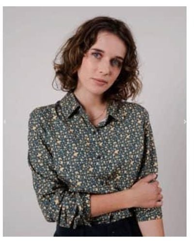 Brava Fabrics Woodstock bluse mit erdnüssen druck - Grau