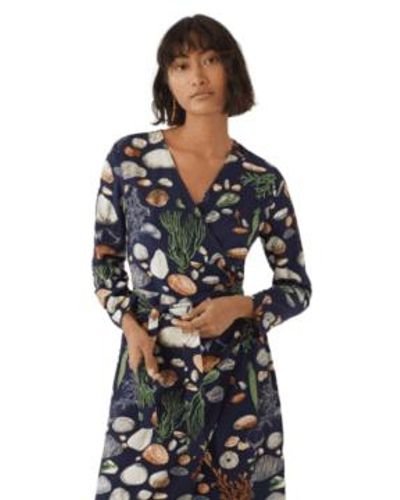 Nice Things Shore Finds Print Wrap Dress 38 - Black
