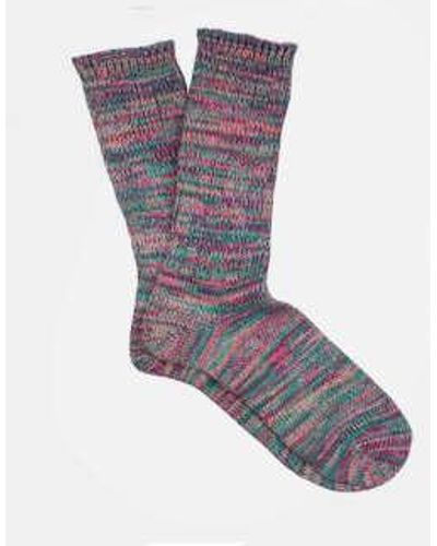 Anonymous Ism Anonymous-ism 5 Color Crew Mix Sock Os - Gray