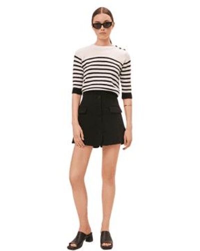 Suncoo Peroza Knit 34 Sleeve Top In Stripes From - Nero