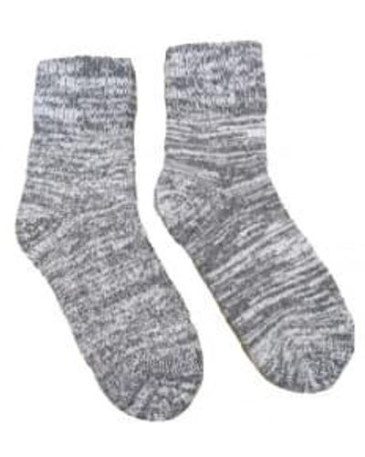 Joya Chaussettes mélange laine grise épaisse