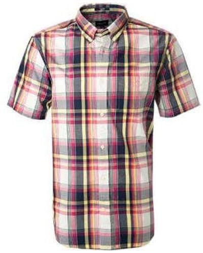 GANT Caberet rose et indigo vérifiez la chemise à manches courtes ajustées régulières - Multicolore