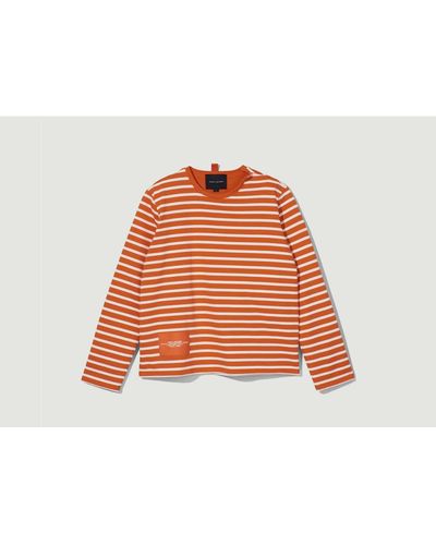 Marc Jacobs Das gestreifte Baumwoll-T-Shirt - Orange