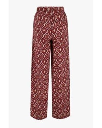 Zusss Pants With Ikat Print Large - Red