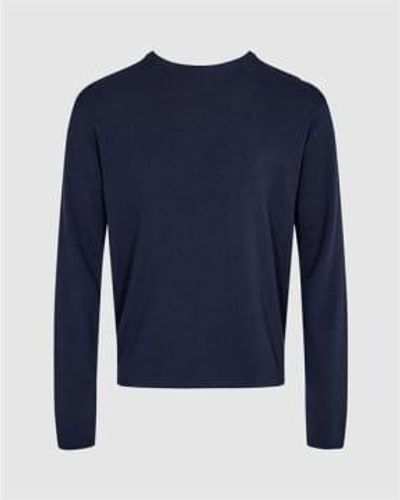 Minimum Yason Knit Navy Blazer - Blu