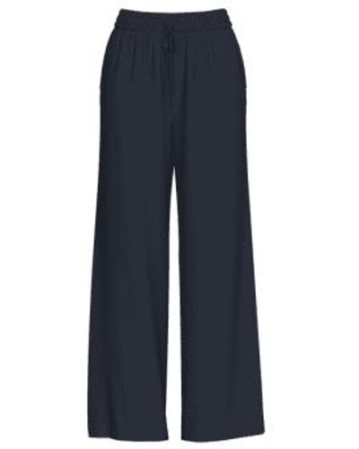 SELECTED Viva Gulia Long Navy Linen Trousers 36 - Blue
