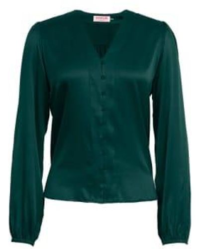 Rosemunde Silk Blouse With Covered Buttons - Verde