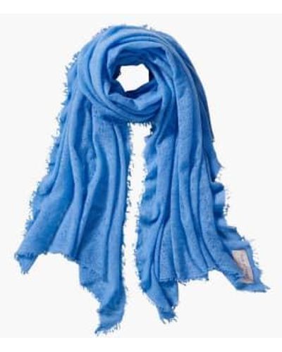 PUR SCHOEN Mano field 100% cashmere soft bufanda - Azul