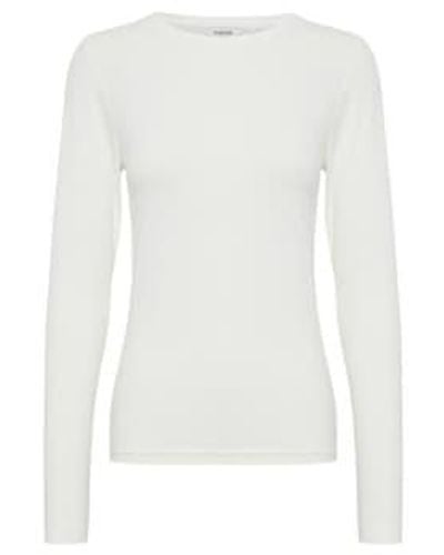 B.Young Byoung 20807594 Pamila Long Sleeve T Shirt Jersey In Off - Bianco