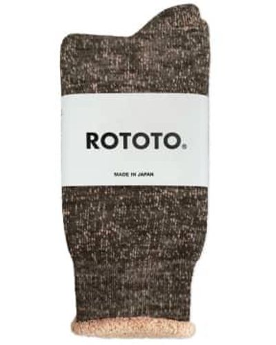 RoToTo Double Face Merino Socks Brown / Medium - Grey