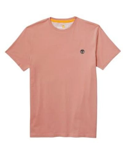 Timberland Dunstan River Jersey Crew T-Shirt – Helles Mahagoni - Pink