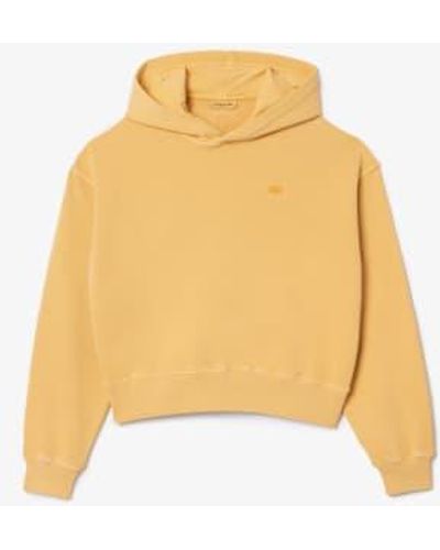 Lacoste Ivx Naturally Dyed Oversize Fleece Sweatshirt With Hood - Giallo