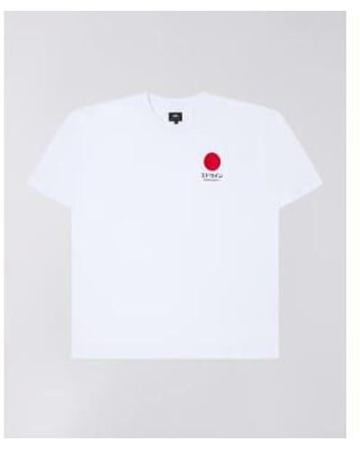 Edwin Camiseta sun supply japonés - Blanco