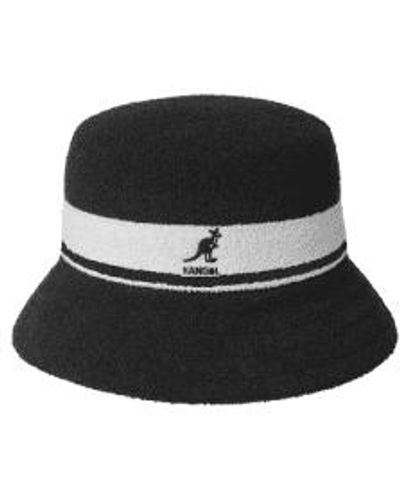 Kangol Bermuda Striped Bucket Hat Medium - Black