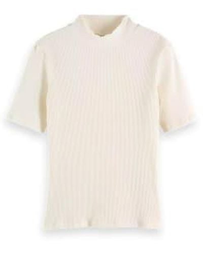 Scotch & Soda Canalé Shirt With Neck Ice Xs - Natural