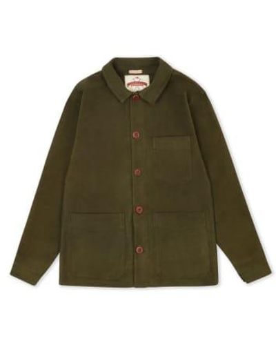 Burrows and Hare Burrows And Hare Moleskin Workwear Jacket Moss - Verde