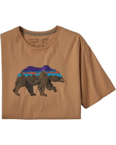 Patagonia T Shirt Back For Good Organic Uomo Dark Camel Wbear - Multicolore