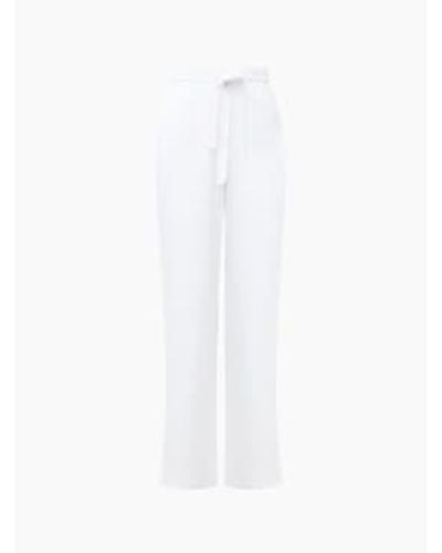 French Connection Bodie Blend Trouser Or Linen - Bianco