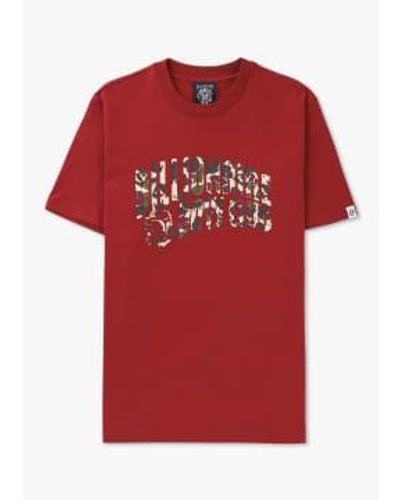 BBCICECREAM Camiseta logotipo arco camuflaje masculino en rojo