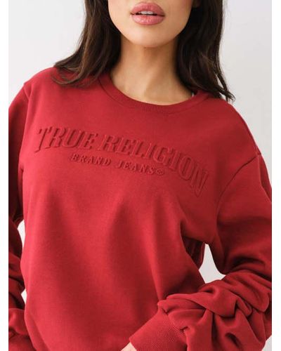 True Religion True Ruched Relaxed Sweatshirt - Pink