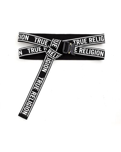 True Religion Canvas Logo Belt - Black