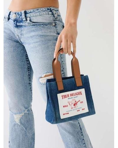 True Religion Mini Denim Tote Bag - Blue