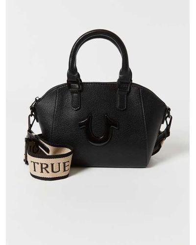True Religion Faux Leather Horseshoe Satchel Bag - Black