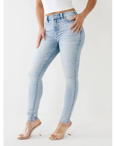 True Religion Crystal Jennie High Rise Curvy Skinny Jean - Blue