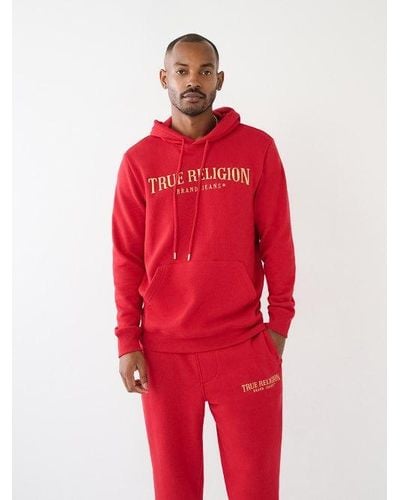 True Religion True Logo Hoodie - Red