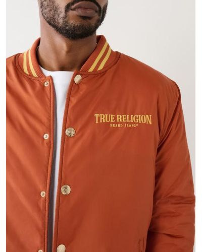 True Religion Arched Tr Bomber Jacket - Brown